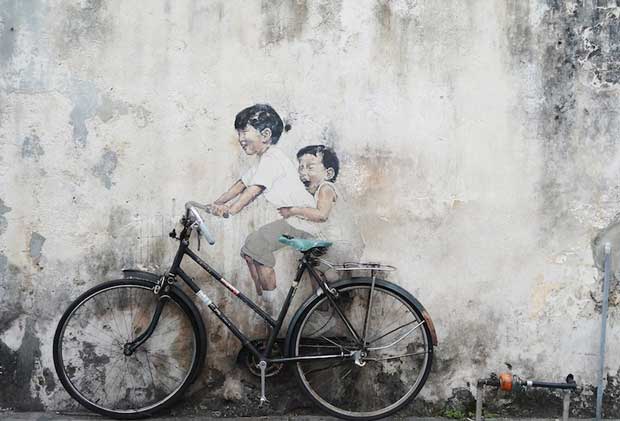 جاهای دیدنی جزیره پنانگ مالزی,خیابان هنر پنانگ-penang_street_art
