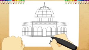 نقاشی فلسطین و غزه کودکانه ساده و آسان