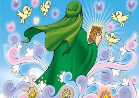 نقاشی عید مبعث کودکانه رنگی آسان