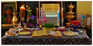 ایده چیدمان هفت سین روی کنسول جدید و ابتکاری