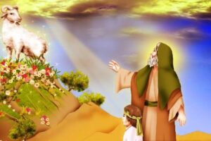 نقاشی عید قربان کودکانه ساده، زیبا و فانتزی با رنگ آمیزی