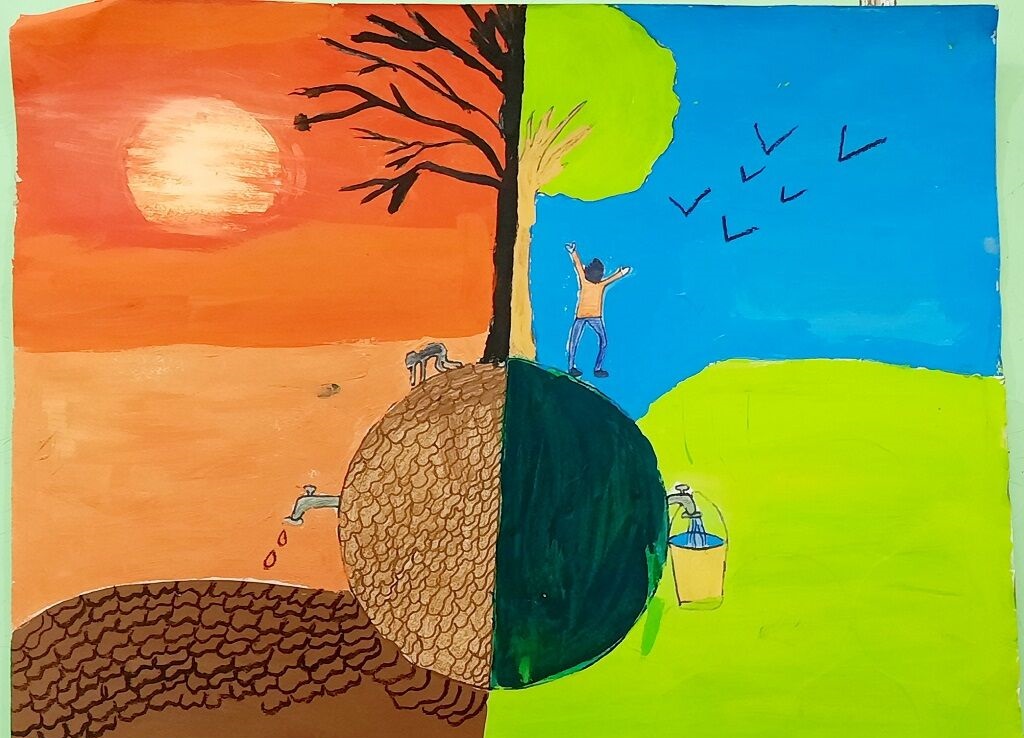 نقاشی در مورد صرفه جویی در آب برای کودکان