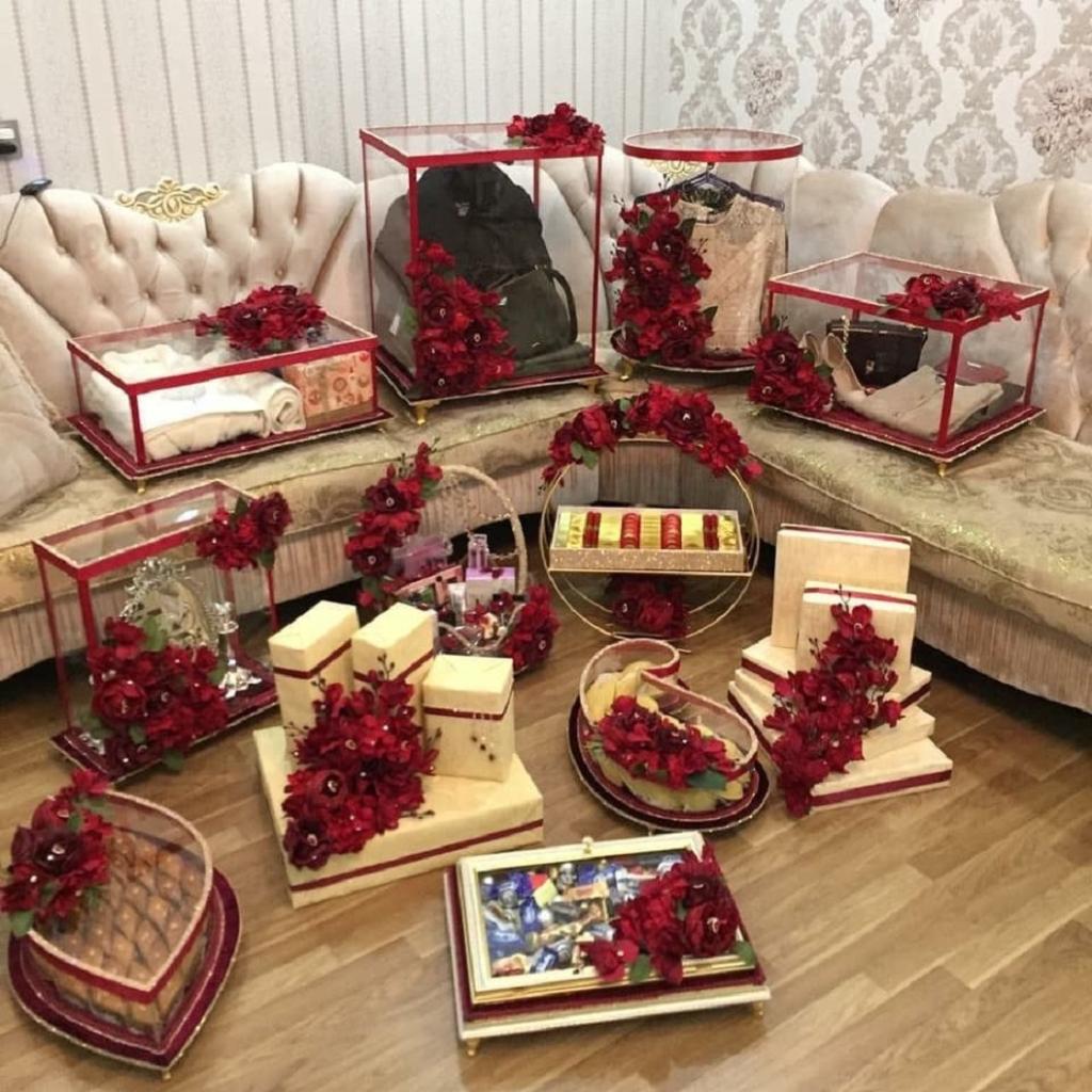 ایده تزیین هدایا عروس برای شب یلدا مجلسی
