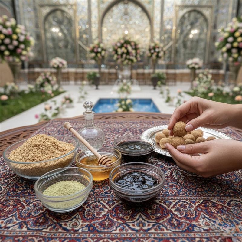 نحوه ساخت توپک گردو برای سفره عقد