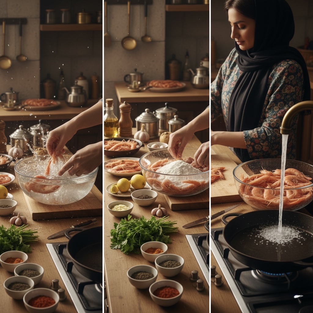 نحوه پاک کردن میگو با روشی عالی