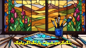 رنگ کردن شیشه با رنگ اکریلیک