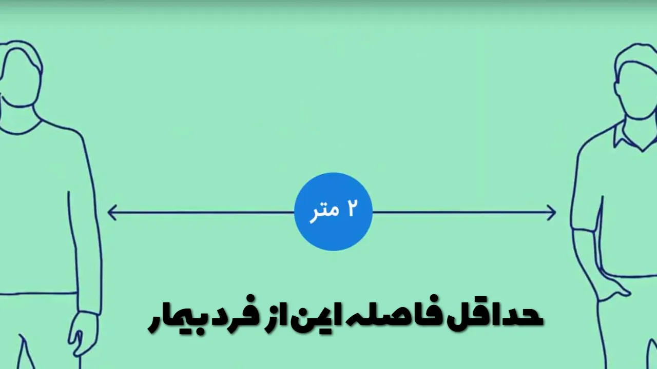 حداقل فاصله ایمن از فرد بیمار چقدر است؟