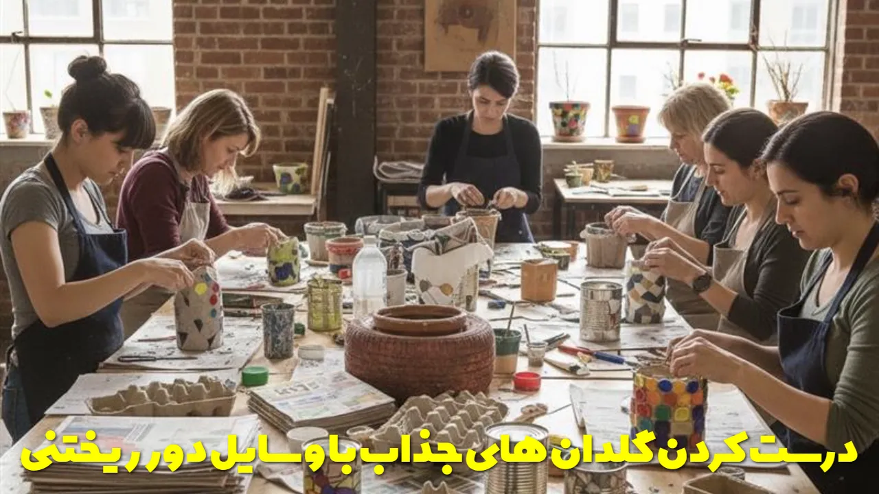 درست کردن گلدان های جذاب با وسایل دور ریختنی