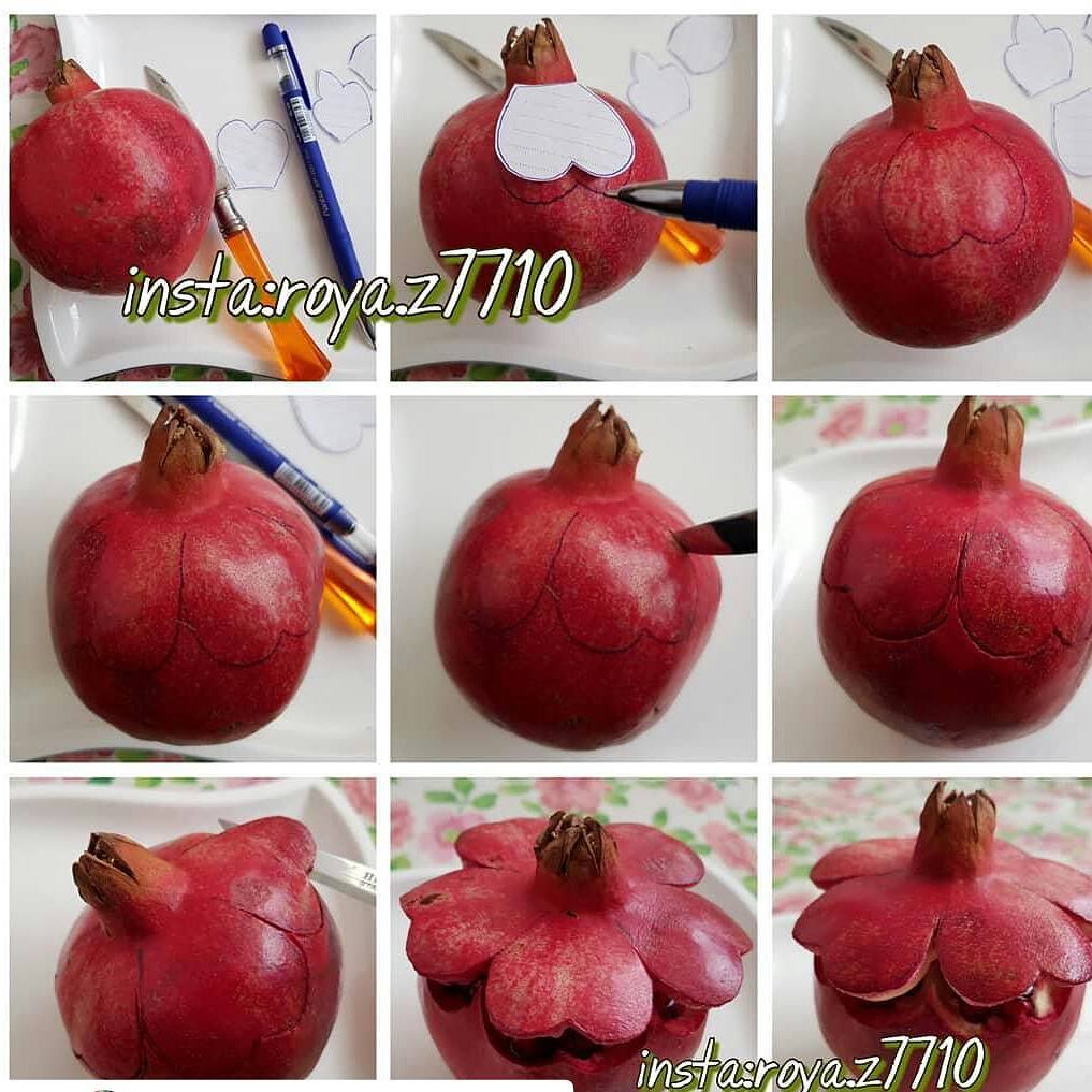 تزیین انار درسته
