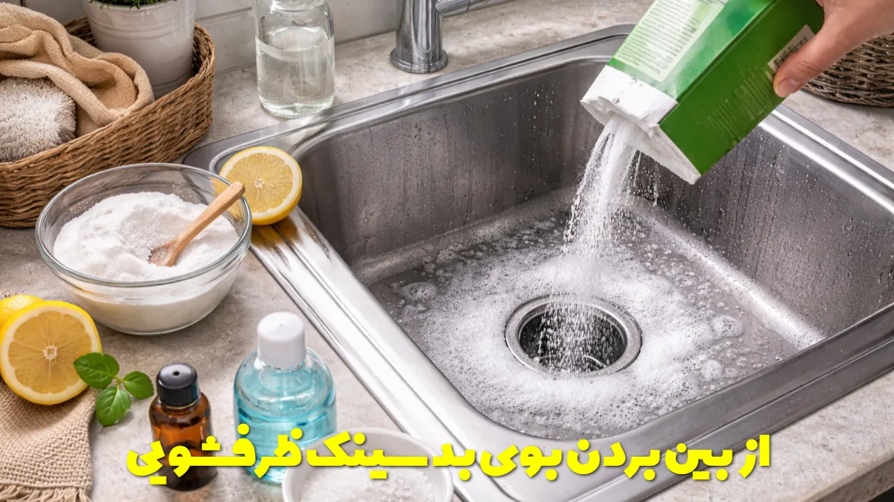 از بین بردن بوی بد سینک ظرفشویی