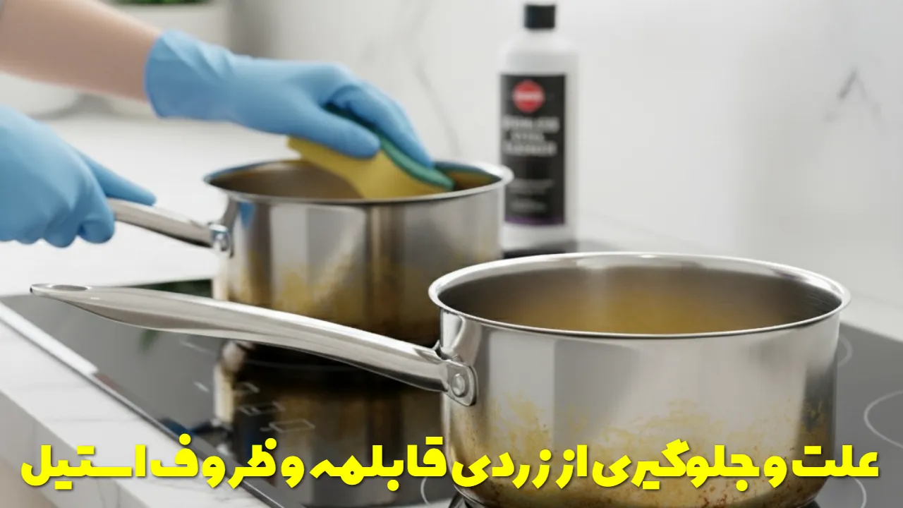 علت و جلوگیری از زردی قابلمه و ظروف استیل