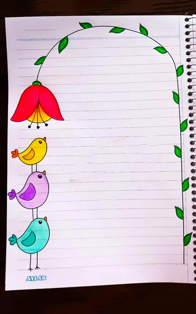 نقاشی حاشیه دفتر مشق جدید آسان پسرانه