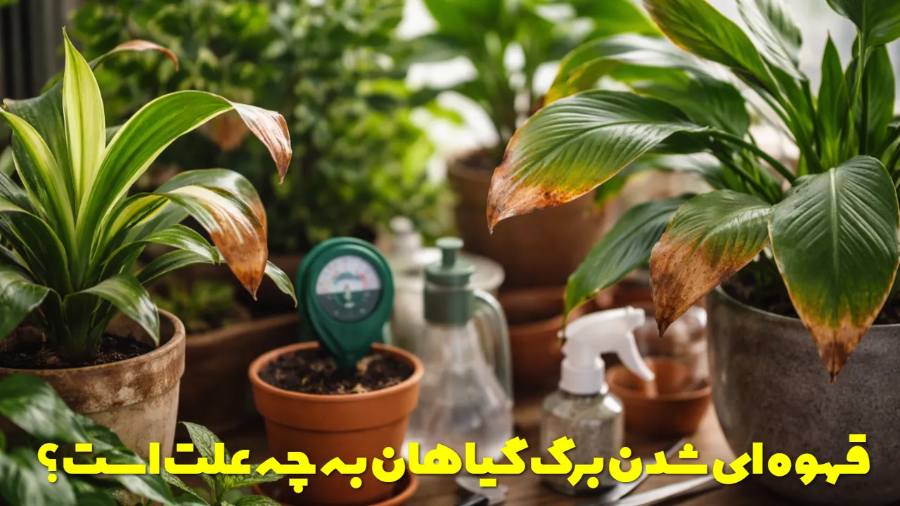 قهوه ای شدن برگ گیاهان به چه علت است؟