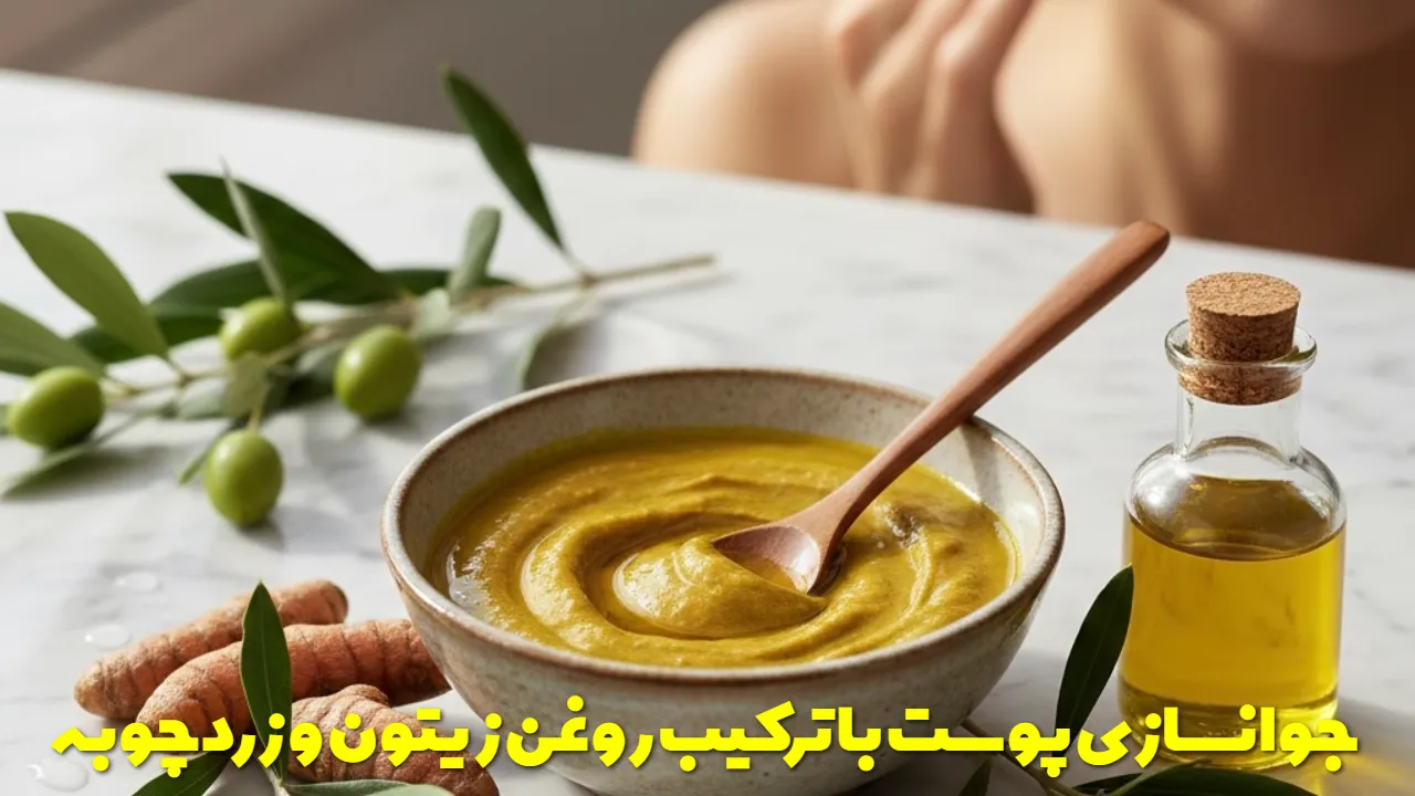 جوانسازی پوست با ترکیب روغن زیتون و زردچوبه
