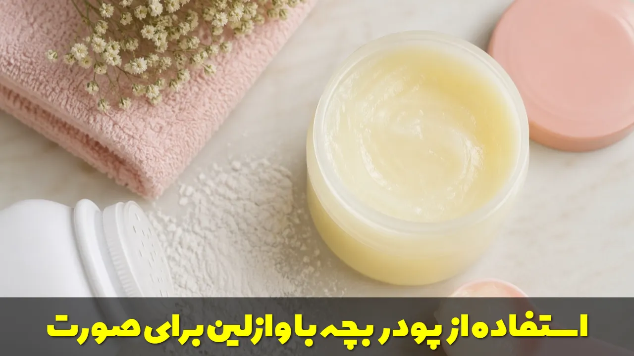 استفاده از پودر بچه با وازلین برای صورت