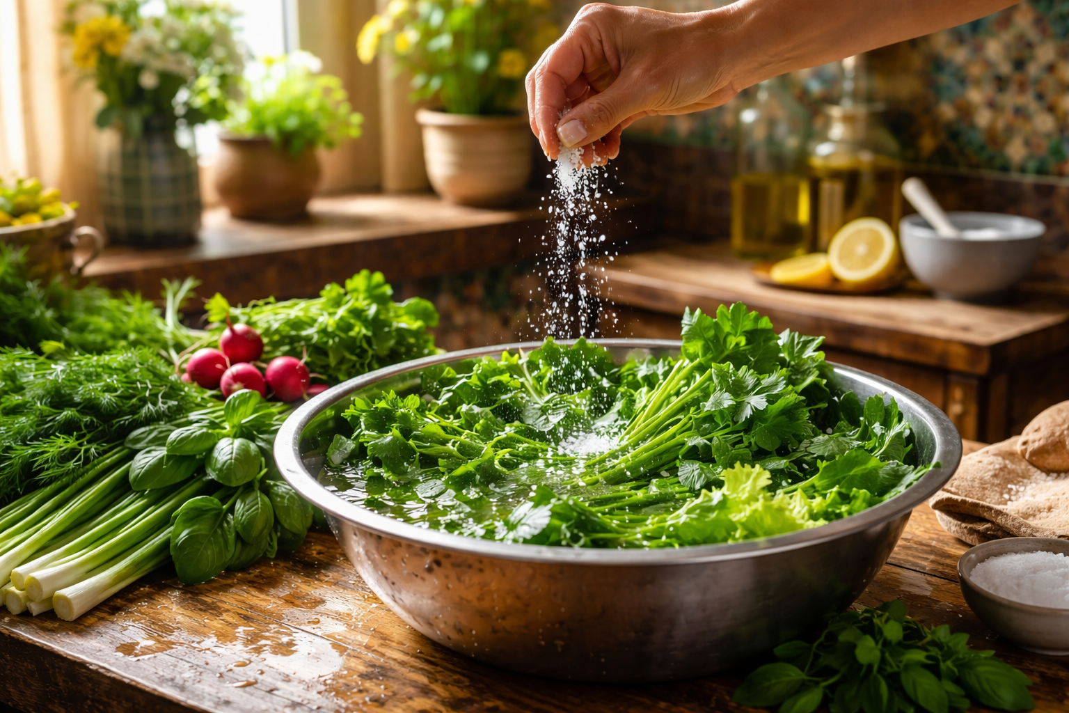 عوارض شستن سبزیجات با نمک