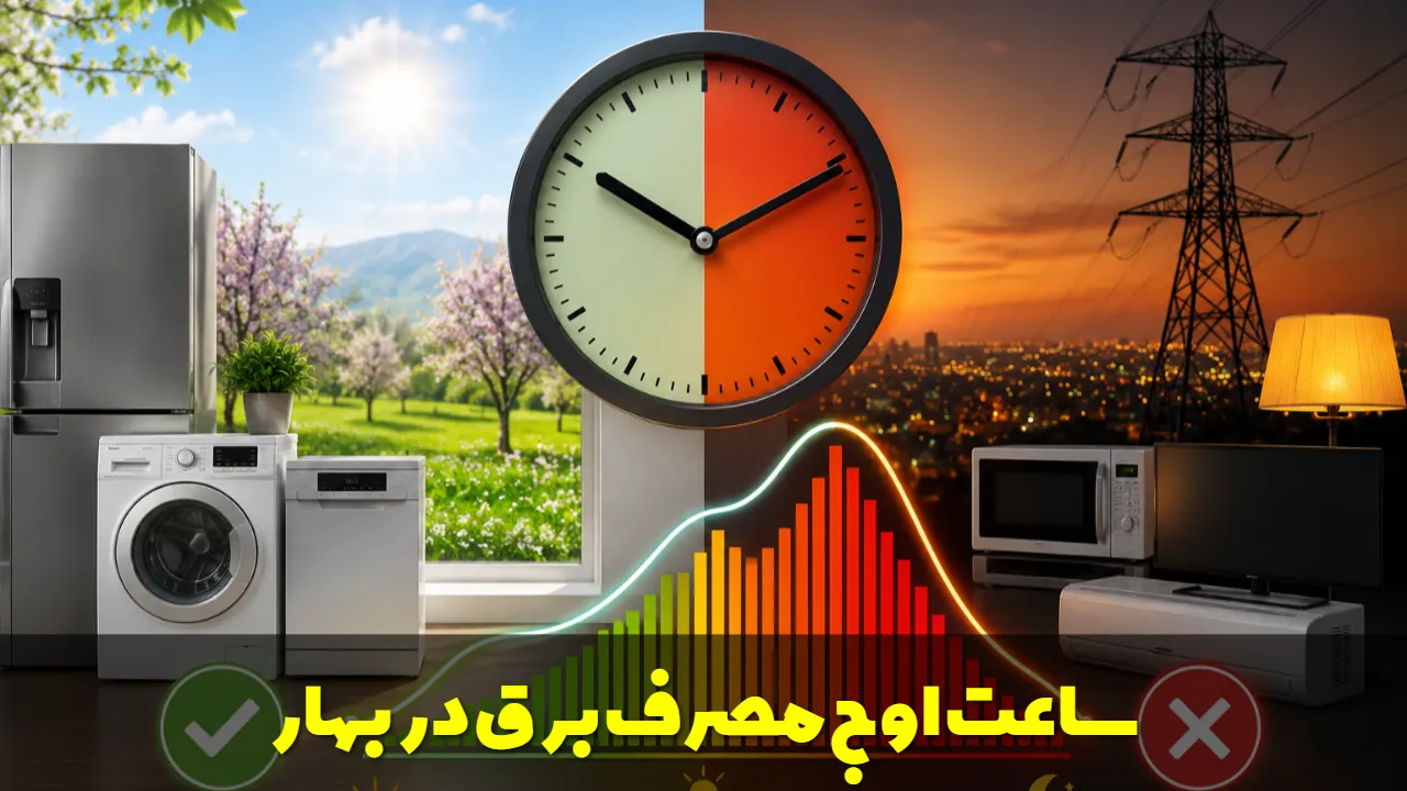 ساعت اوج مصرف برق در بهار
