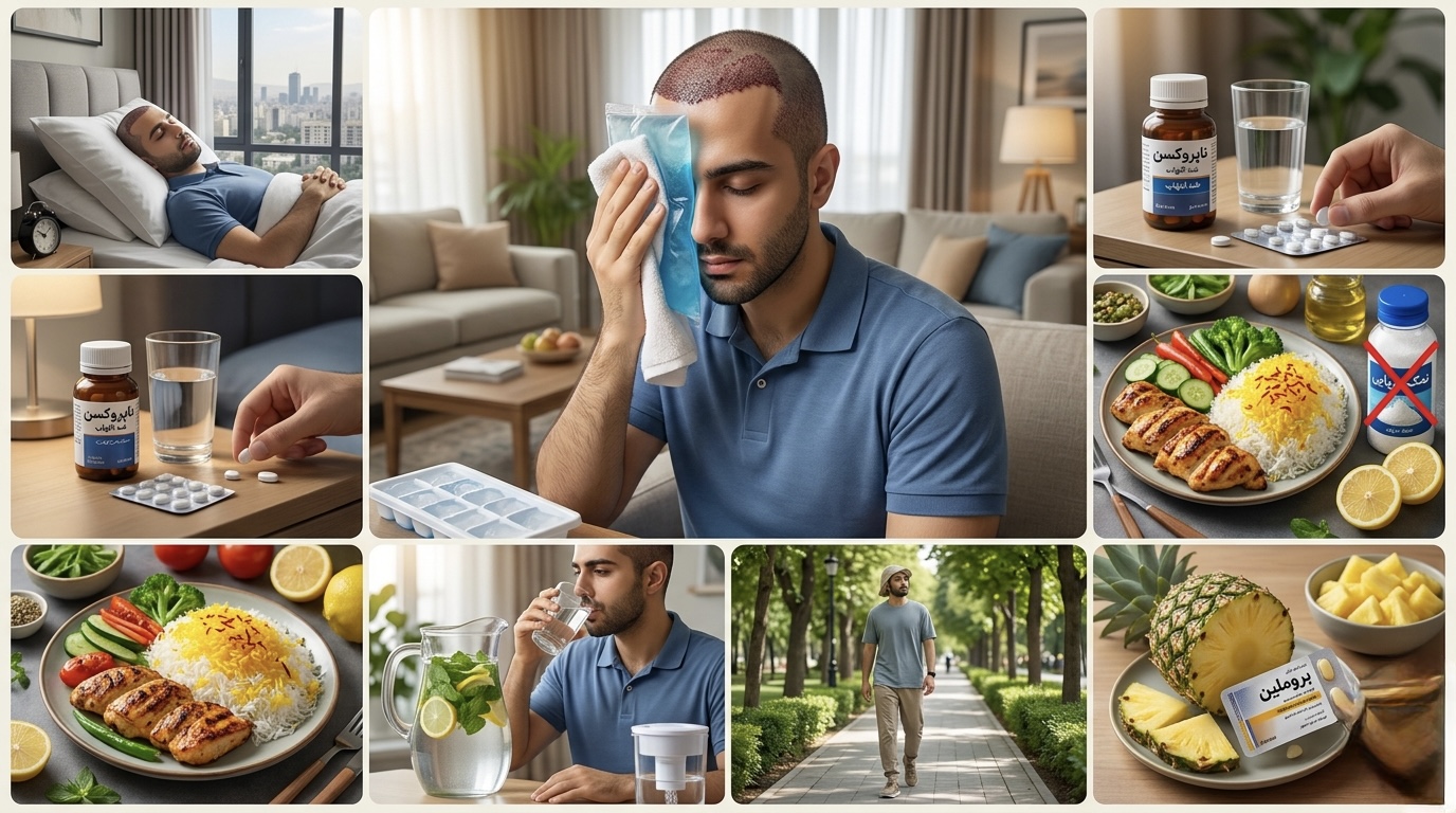 چرا بعد از کاشت مو صورت ورم میکند؟