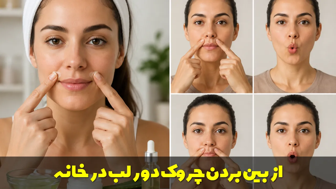 از بین بردن چروک دور لب در خانه