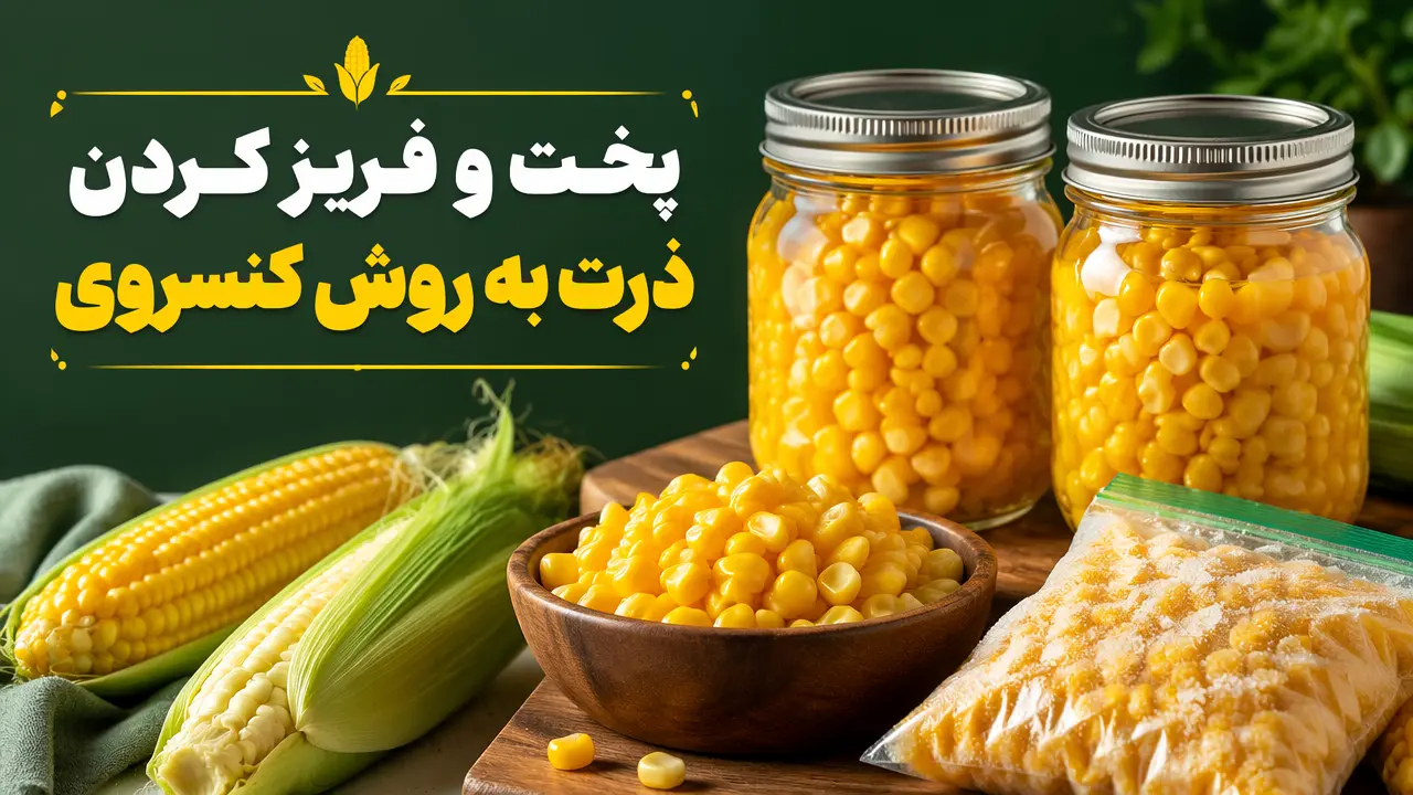 پخت و فریز کردن ذرت به روش کنسروی