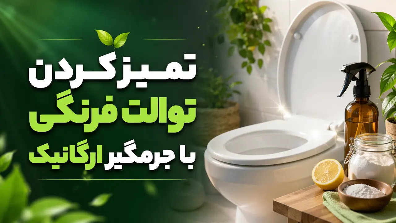 تمیز کردن توالت فرنگی با جرمگیر ارگانیک
