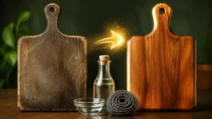 با سرکه و سیم ظرفشویی وسایل چوبی کهنه را مثل روز اول نو کنید
