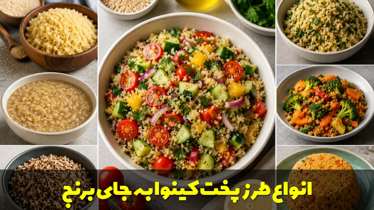 انواع طرز پخت کینوا به جای برنج