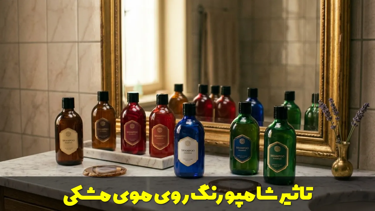 تاثیر شامپو رنگ روی موی مشکی
