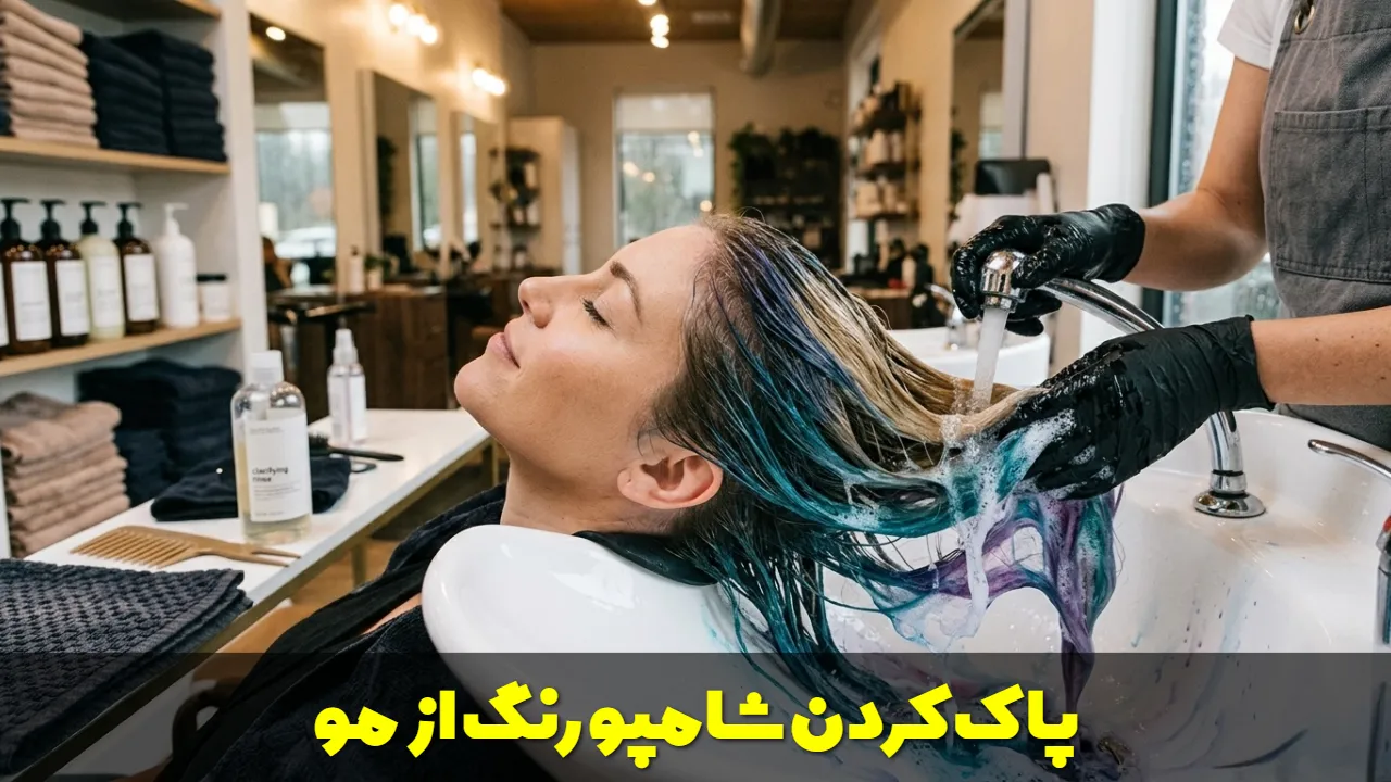 پاک کردن شامپو رنگ از مو