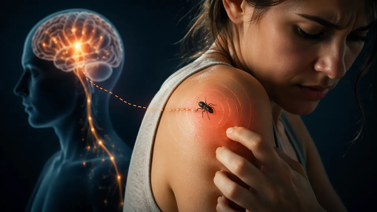 بهترین توضیح علمی برای احساس خزیدن حشره روی پوست کدام است؟