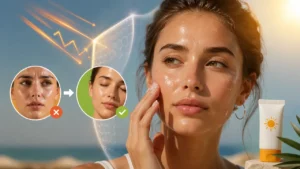 راهنمای کامل علت و رفع عرق کردن صورت با ضد آفتاب