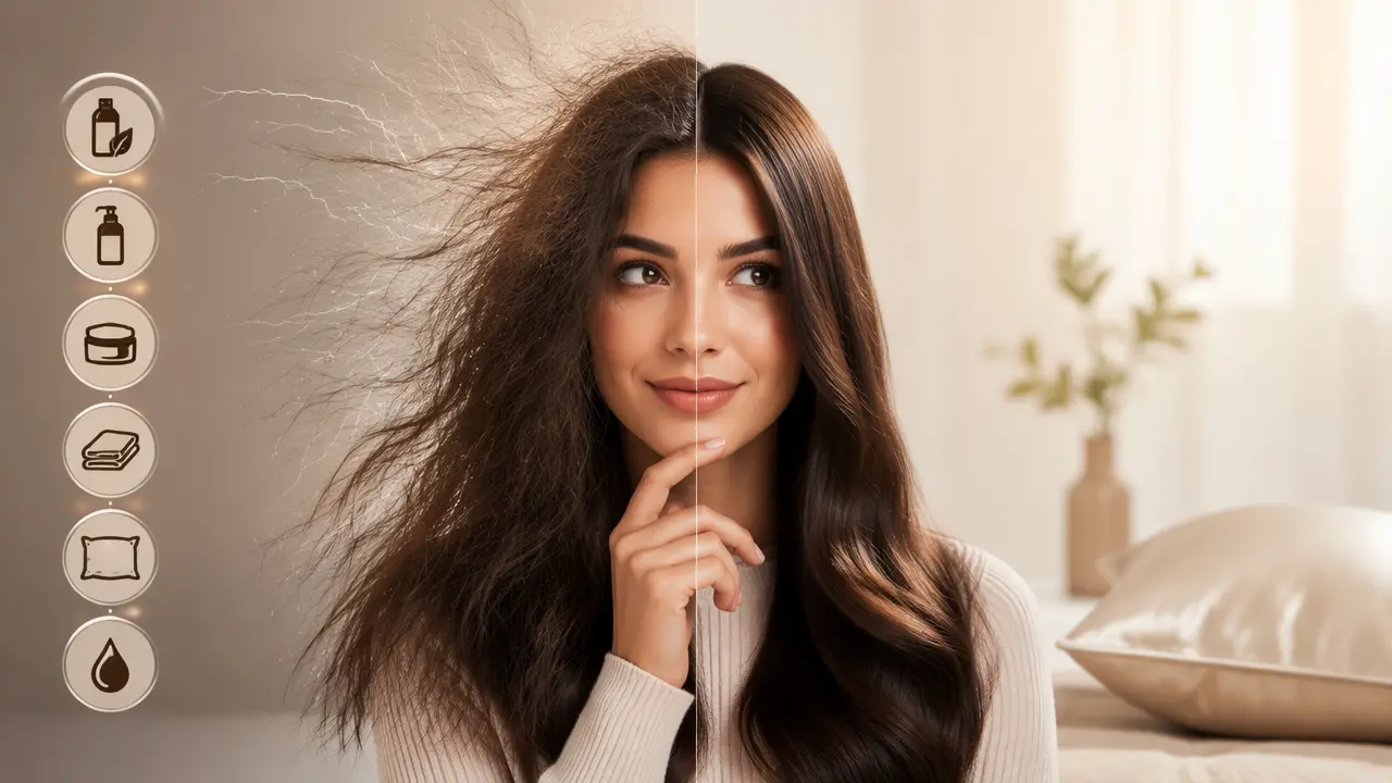 چگونه الکتریسیته مو را از بین ببریم؟