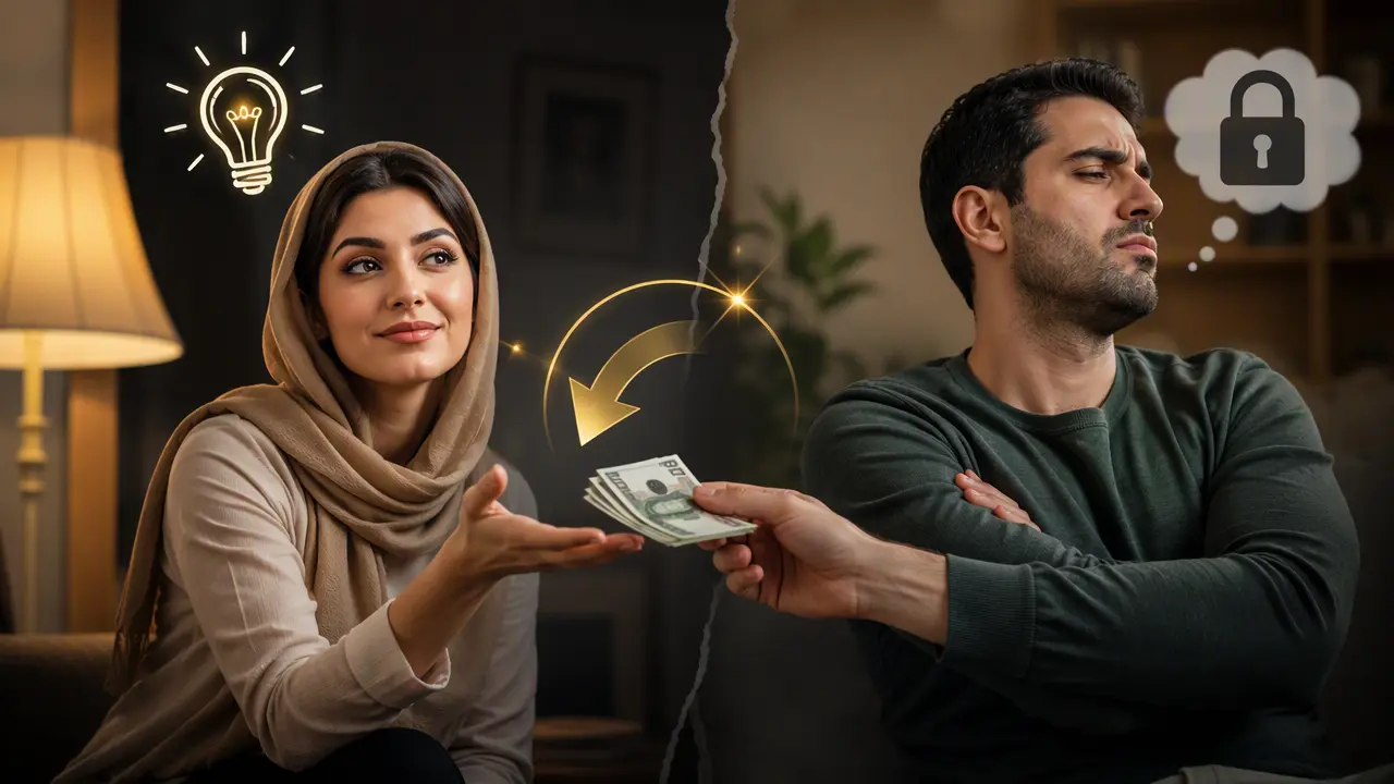 چگونه از شوهر خسیس پول بگیریم؟