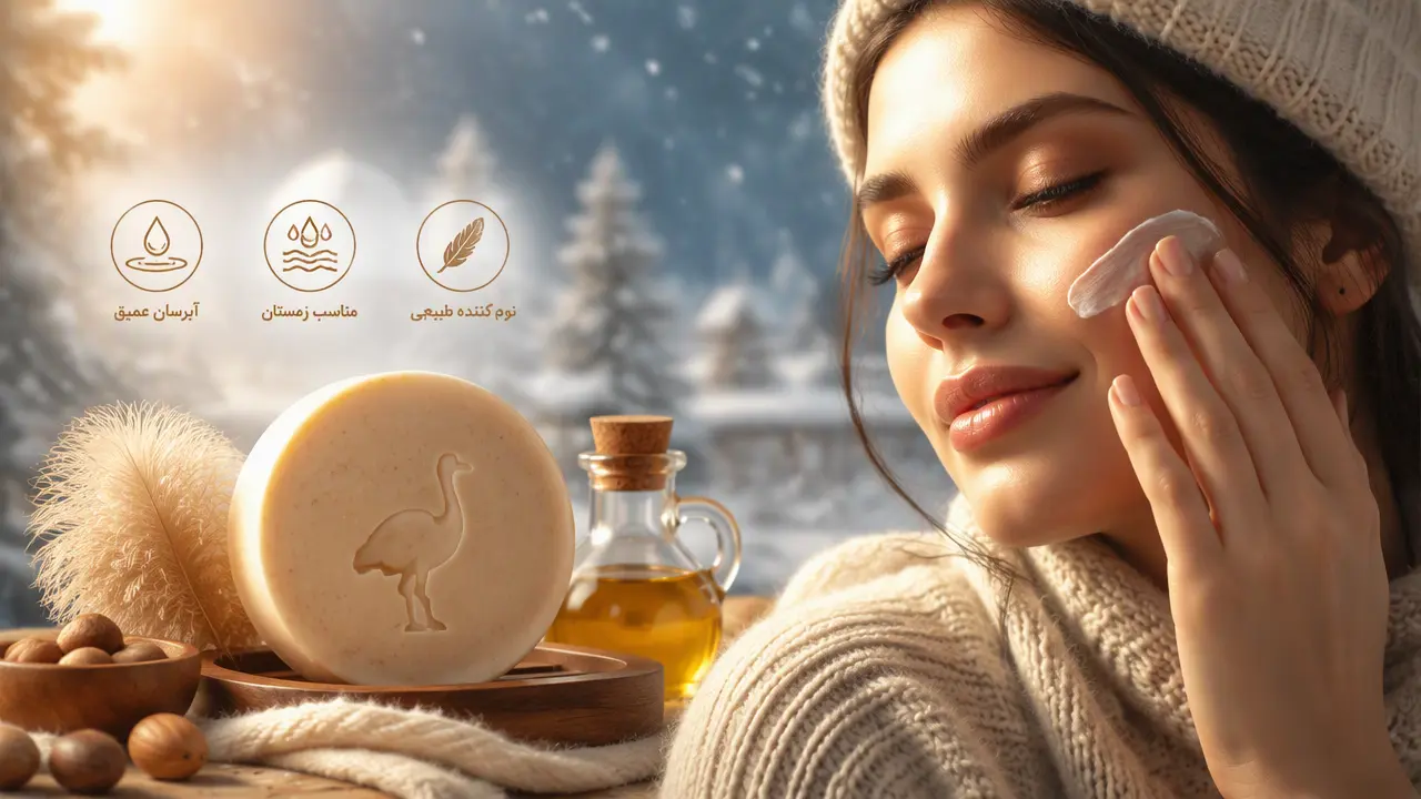 صابون شترمرغ برای خشکی پوست؛ بررسی فواید و روش استفاده در زمستان