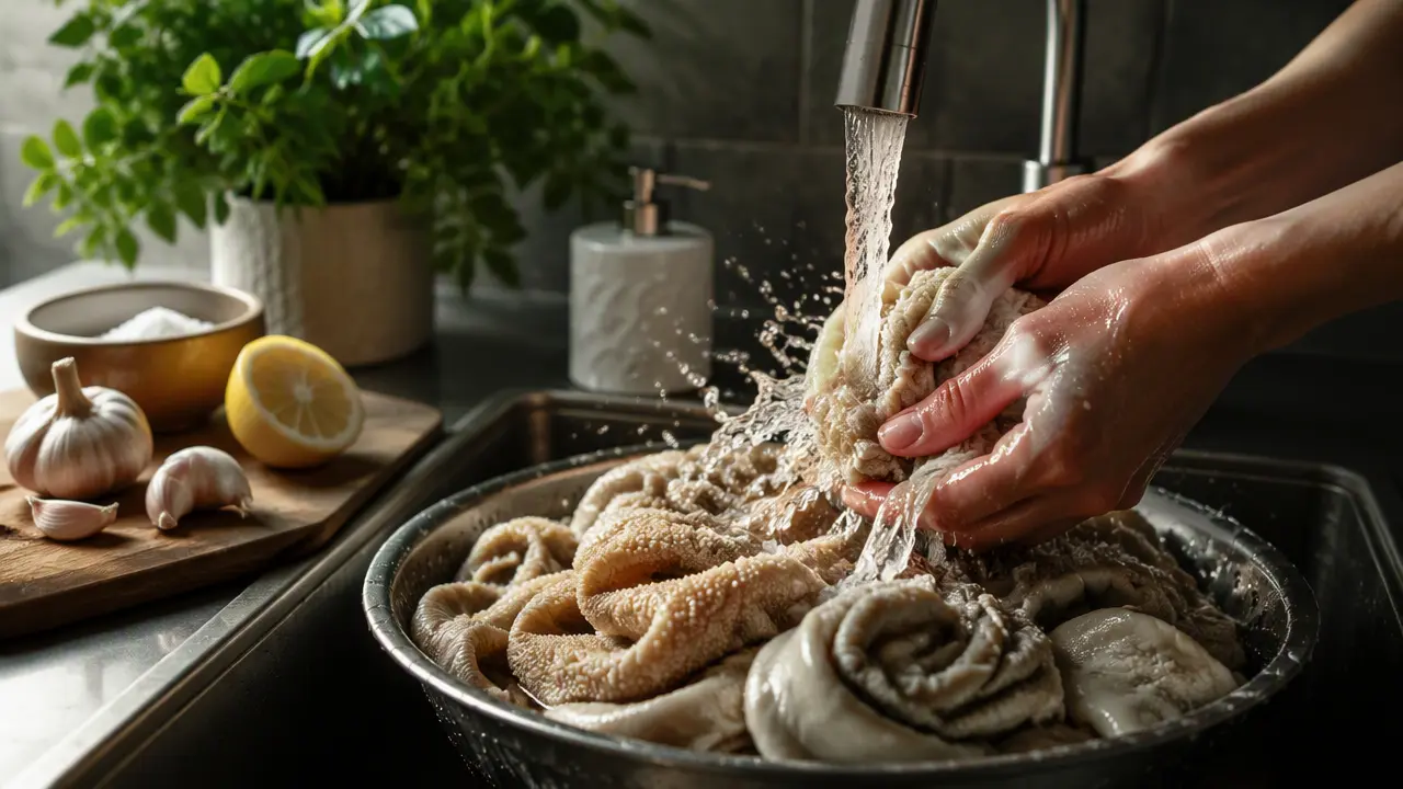 شستن سیرابی در خانه