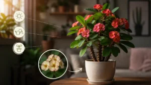 نگهداری گل مرجان مینیاتوری (Euphorbia milii) در آپارتمان