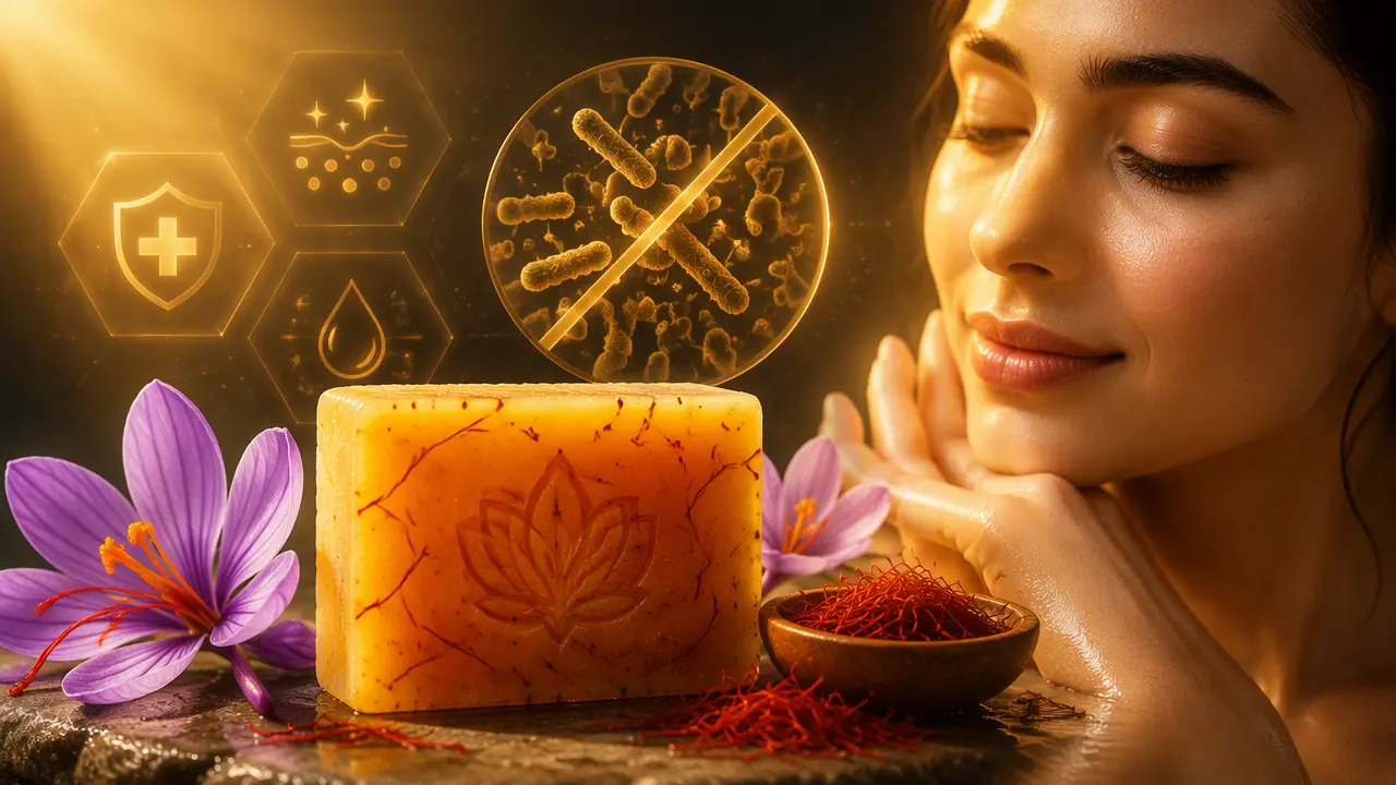 صابون زعفران برای پوست؛ بررسی فواید، خواص آنتی باکتریال و جوانسازی