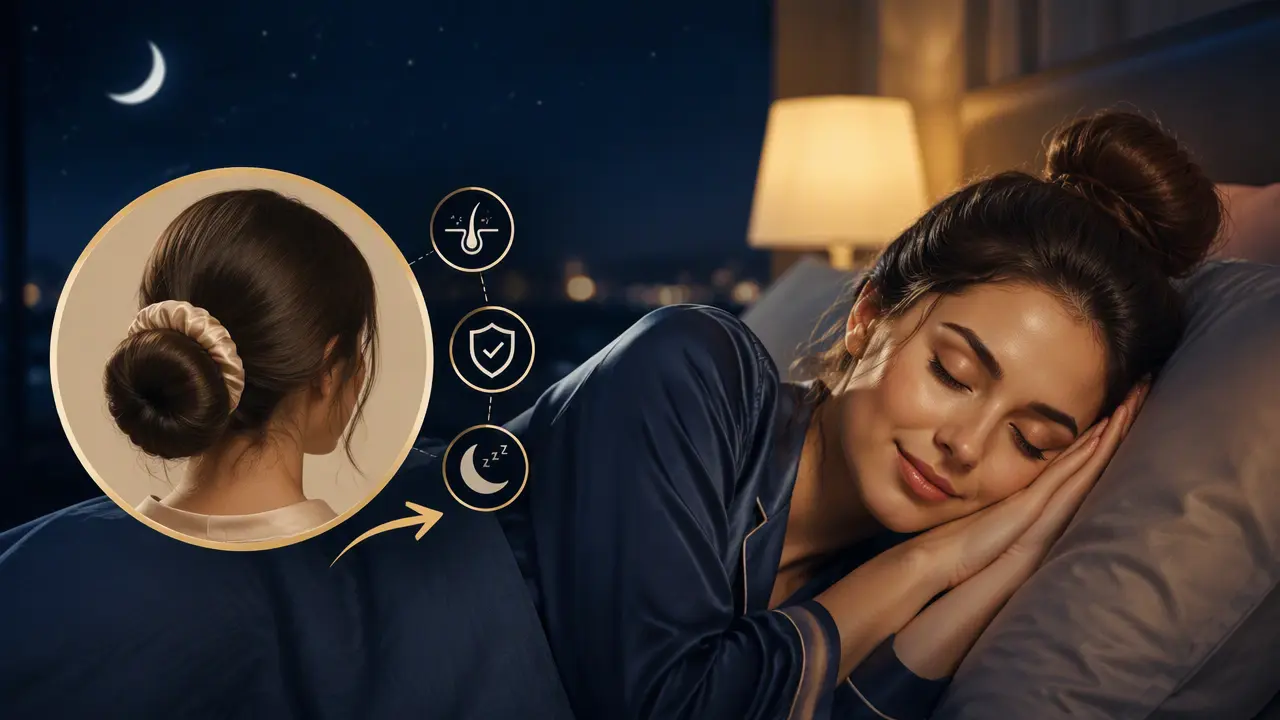 راهنمای کامل روش صحیح بستن مو برای خواب بدون آسیب