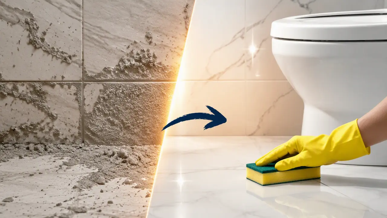 چگونه سیمان خشک شده را از روی سرامیک و سنگ توالت پاک کنیم؟
