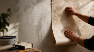 آموزش نصب کاغذ دیواری روی گچ