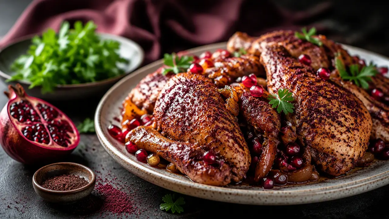 طرز تهیه مرغ سماقی ویژه و خوشمزه بدون فر با طعمی ترش و متفاوت