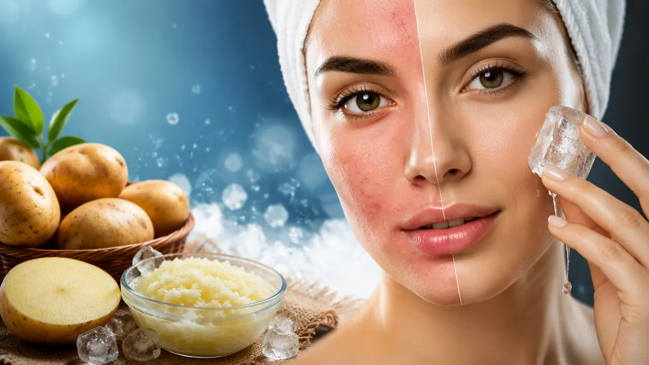 ماسک یخ سیب زمینی برای پوست