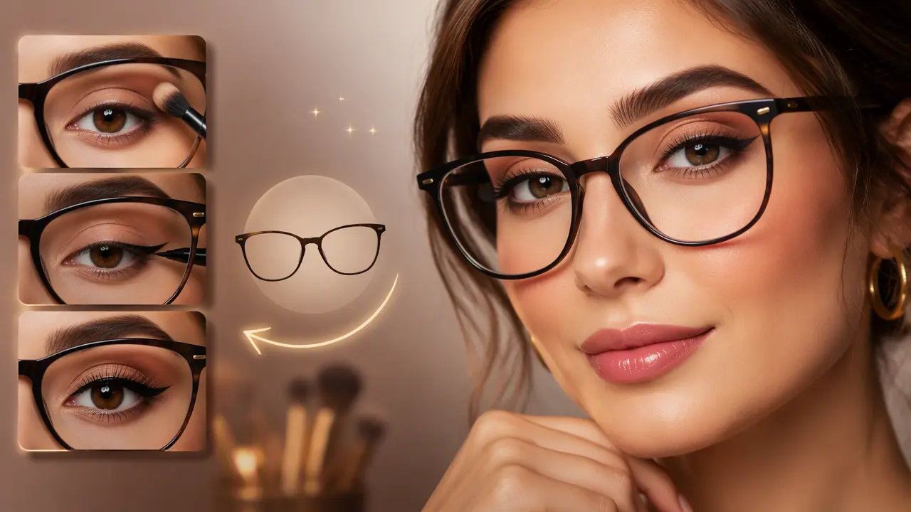 راهنمای کامل آموزش آرایش چشم با متد جدید مخصوص عینکی ها