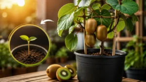 تکنیک ساده کاشت کیوی در گلدان