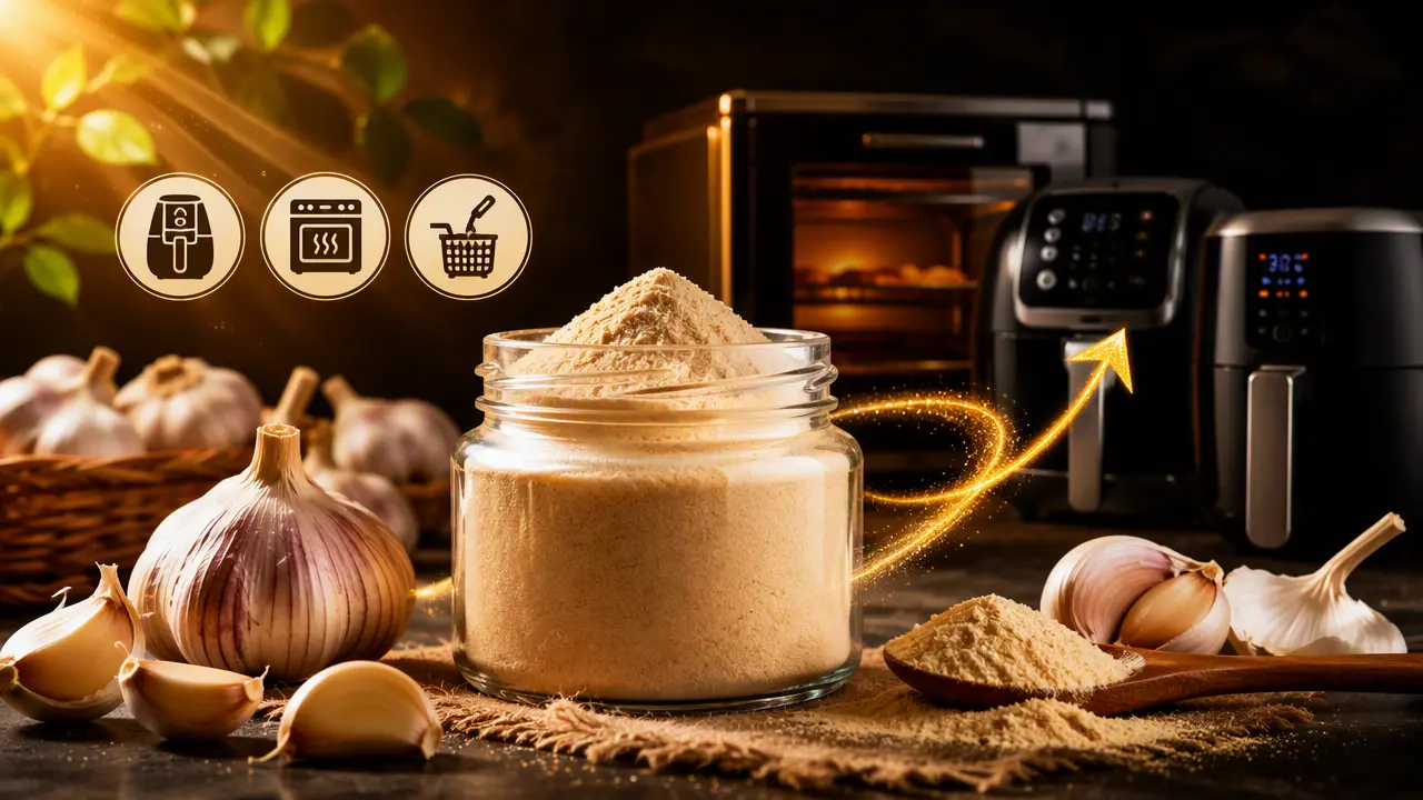 طرز تهیه پودر سیر خانگی عالی با هواپز، فر و سرخ کن بدون روغن