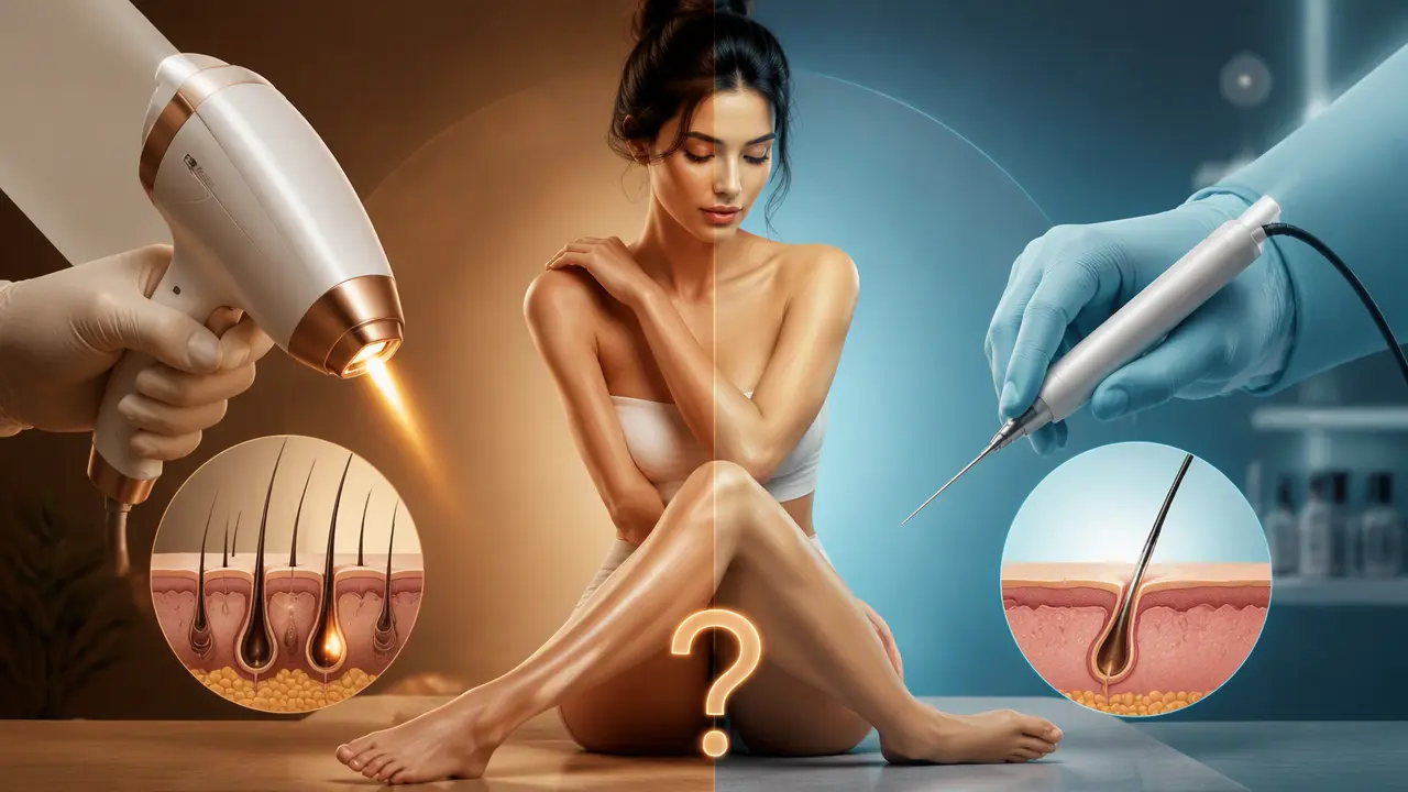 مقایسه الکترولیز و لیزر موهای زائد از نظر ماندگاری