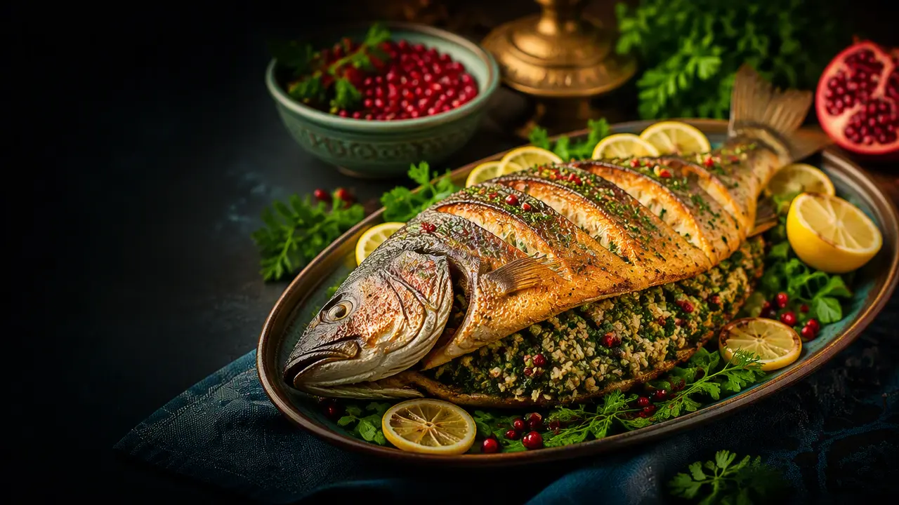 شکم ماهی رو با چی پر کنیم خوشمزه و مجلسی بشه؟ طرز تهیه سبزی ماهی شکم پر