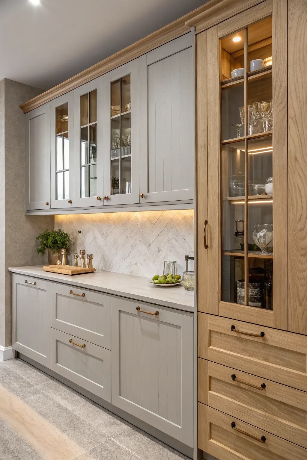 مدل کابینت نئوکلاسیک با ویترین