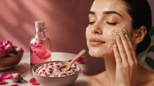 نحوه ی اسکراب خانگی بدن و صورت با شکر و گلاب همراه با خواص آن