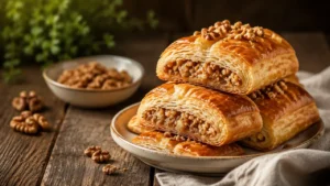 طرز تهیه گاتا کره ای و گردویی با خمیر هزارلا یک شیرینی ساده و خوشمزه